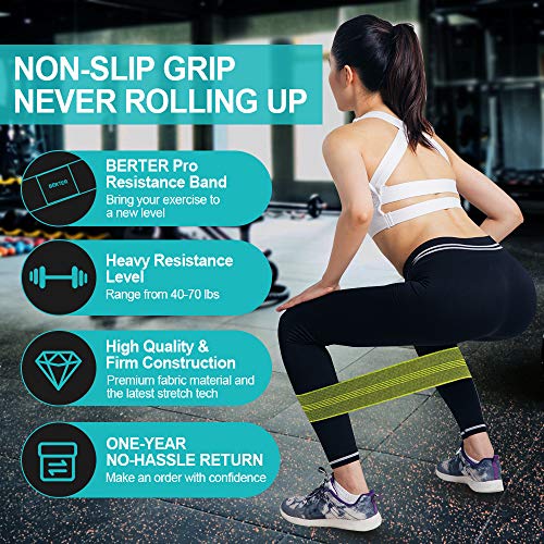 BERTER Resistance Bands for Legs and Butt, Workout Exercise Hip Bands, Fitness Booty Loop Non-Slip Bands for Squats, Deadlifts, Yoga, Sport, Pack of 3 - Thumbnail 7
