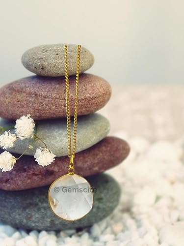 Miniatura 6 de GEMSCITE Colgante de estrella de David de cuarzo de cristal con cadena de 24 pulgadas y cordón de algodóncuero + bolsa, Piedra, Ágata