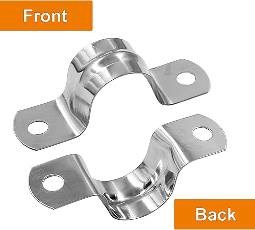 Miniatura 4 de Biaungdo 50 correas de tubo rígido M20, correa de acero inoxidable de 34 pulgadas con dos agujeros, abrazaderas de tubo, abrazaderas de conducto