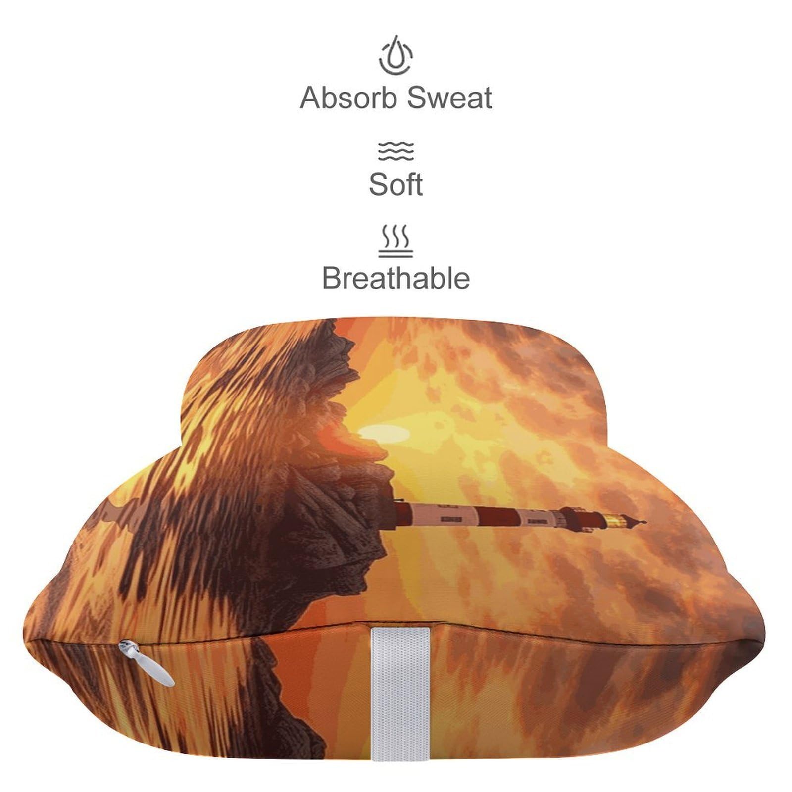 Almohada de faro de mar al atardecer, núcleo de almohada de espuma viscoelástica, cojín, proporciona apoyo para el cuello, almohadas de coche para viajes y oficinas en casa.