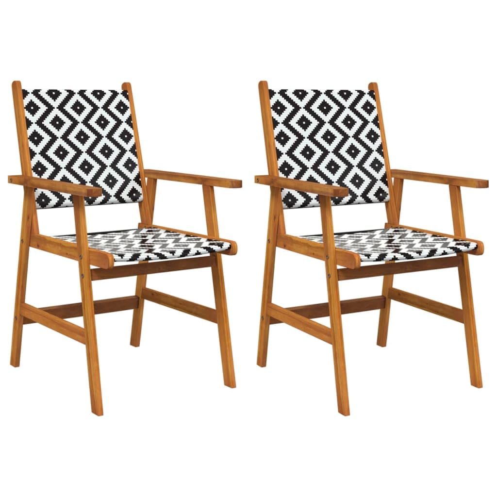 vidaXL 2x Solid Acacia Wood Garden Chairs Outdoor Terrace Patio Backyard Lawn Furniture Modern Wooden Dining Dinner Chair Seating Seat