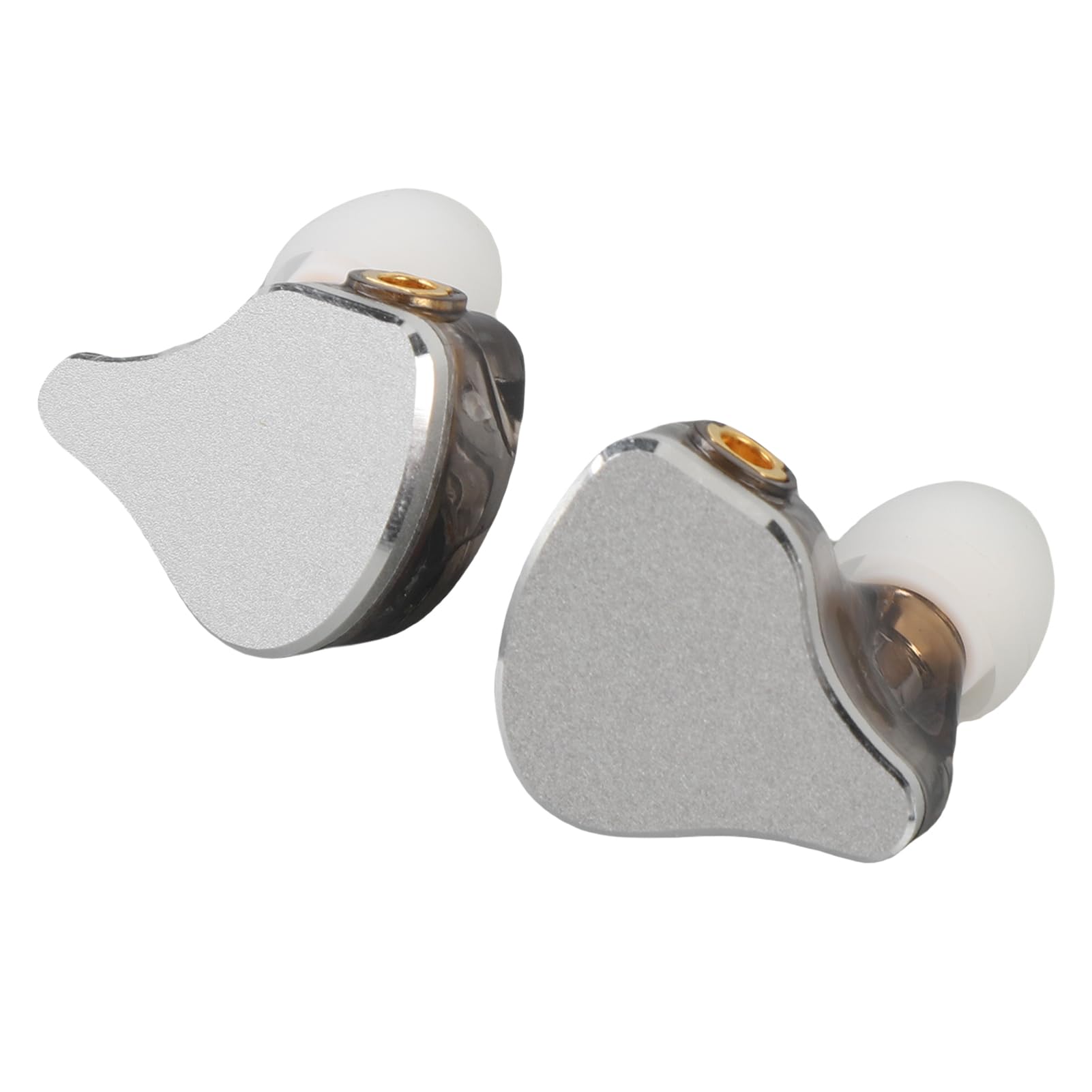 ASHATA Auriculares IEM, Auriculares con Cable HiFi, Cable Desmontable en Monitores de Oído para Músicos Cantantes Estudio de Escenario (Silver)