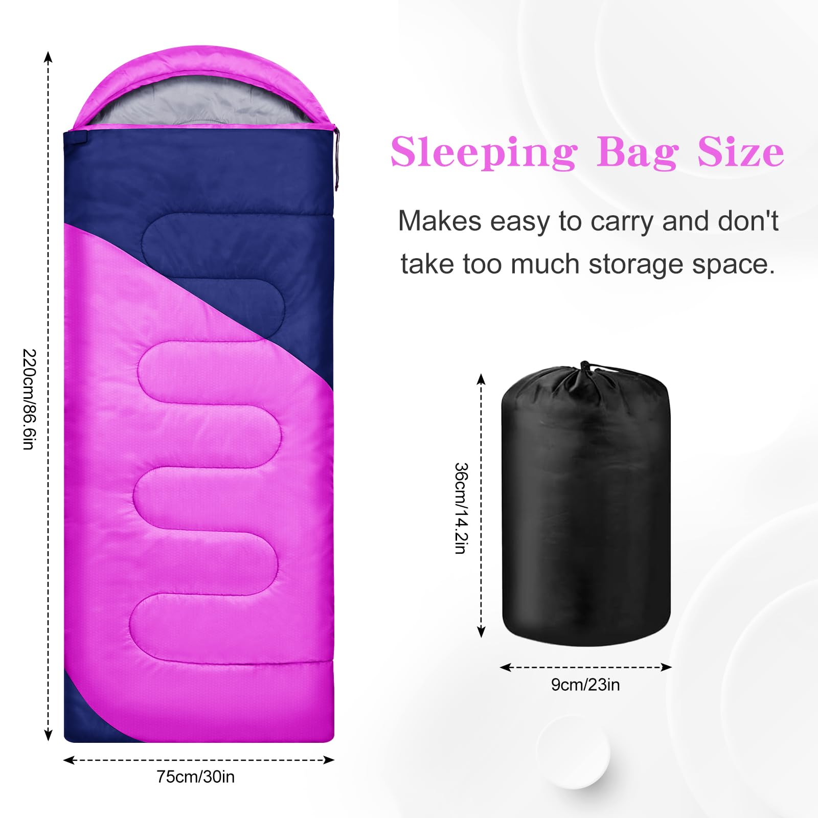 Yarmiene Sacco a Pelo-Sacco a Pelo 4 Stagioni-Adulti e Bambini, Sacco a pelo Compatto Ultraleggero per Campeggio ed Escursionismo,Sacco a Pelo da Campeggio Rettangolare Portatile