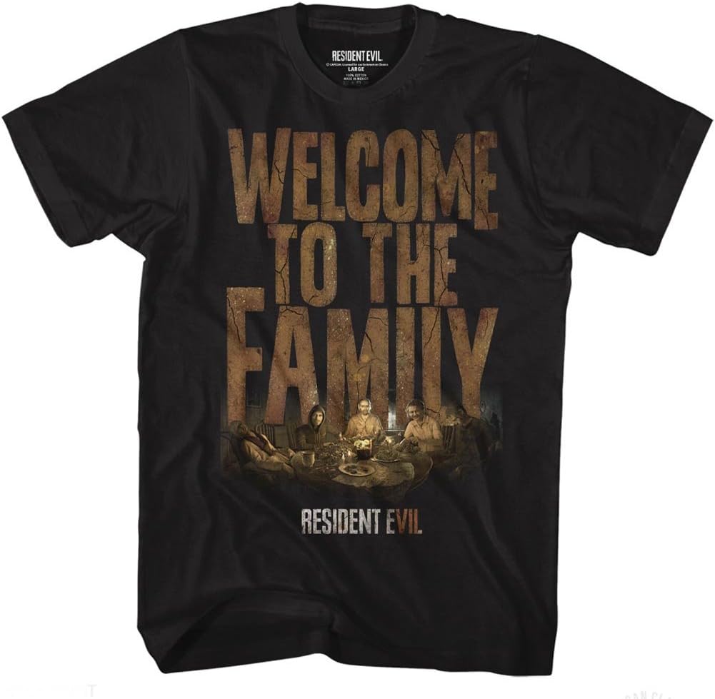 Resident Evil Horror Science Fiction Video Game Welcome Black Adult T-Shirt Tee