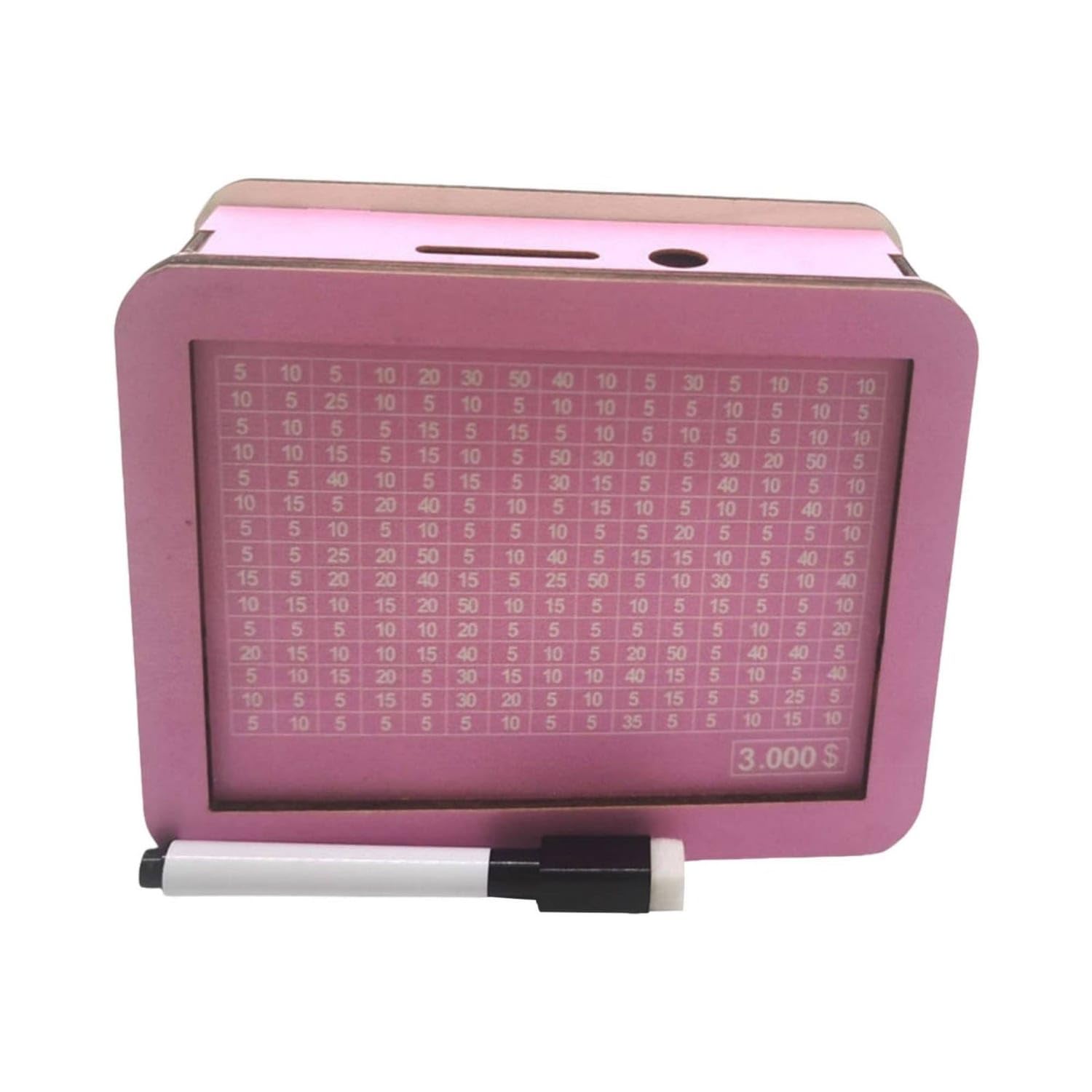 Sturdy Wood Construction Wooden Savings Box Develops Pink | Interactive Savings Educational Tool Goal-Oriented Versatile Decor Wood Pink-image-25