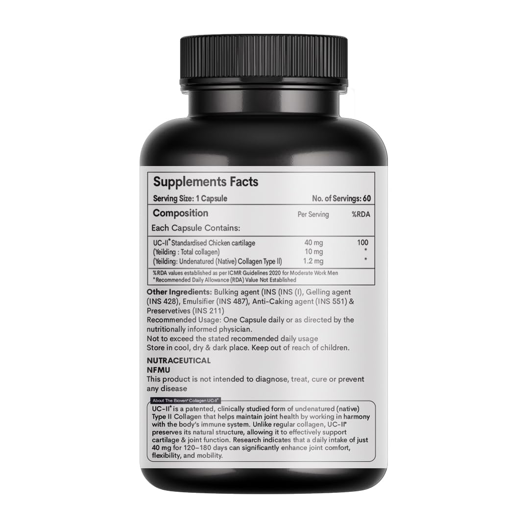 UC-II® Collagen Capsules for Joint Support | Undenatured Type II Collagen by Lonza | Supports Joint Comfort, Mobility & Bone Health | 60 Capsules — Amazon image 4
