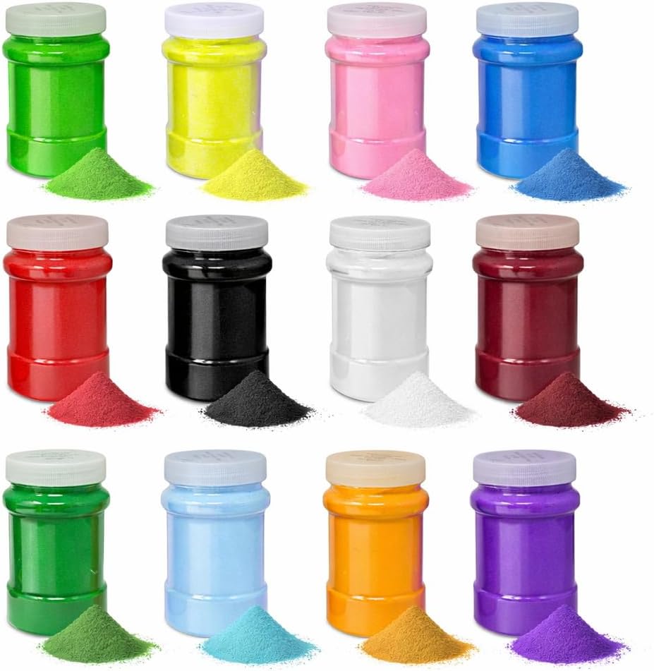 16.5 Lb (12 Pack) Colored Sand for Crafts, 22 oz Each,12 Sand Art Colors Non-Toxic Craft Sand Colored with Storage Container, Non Toxic Spring Summer Teachers Classroom Supplies Tool Sands for Kids