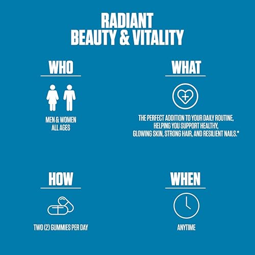 Miniatura 5 de Gomitas de biotina + colágeno  Gomitas de colágeno masticables #1 para cabello, piel y uñas más saludables, suplemento para hombres y mujeres para