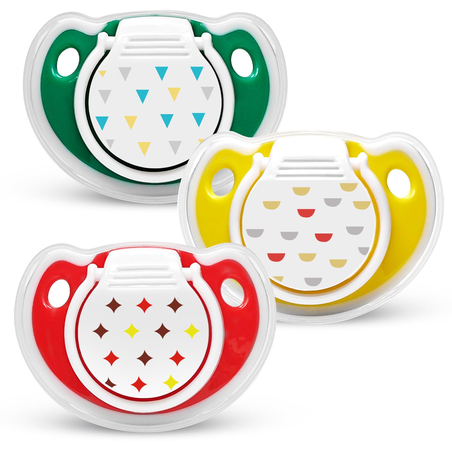 Mee Mee Pacifier Ultra Light Soft Silicone Nipple | BPA Free | Oral stimulatory | Teether | Air Flow Shield Pacifier for Babies | 0-6 Months + Kids | Pack of 3 | (Assorted)