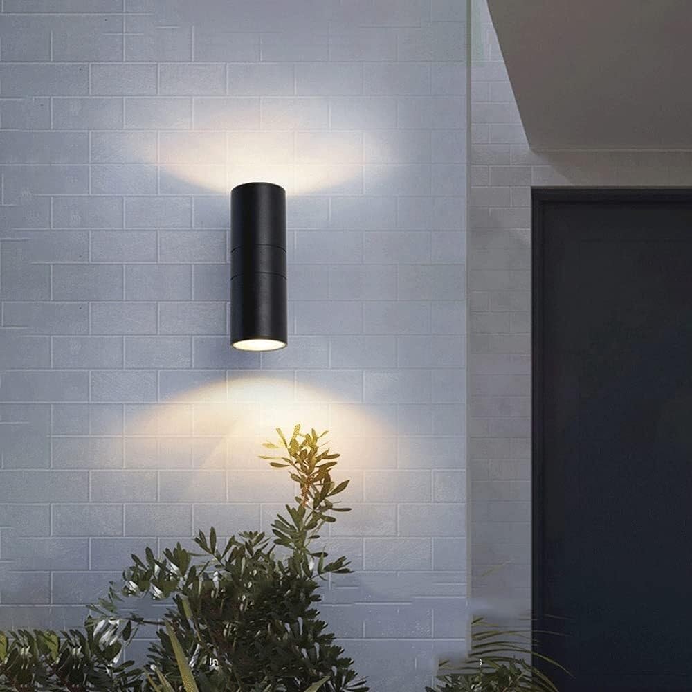 SMCCYYSD 2-lights Outdoor Waterproof Wall Sconce, LED Up And Down Lighting Lamp, Black Aluminum Light for Garden Villa Courtyard Balcony Foyer Entrance Corridor Porch Patio Lantern