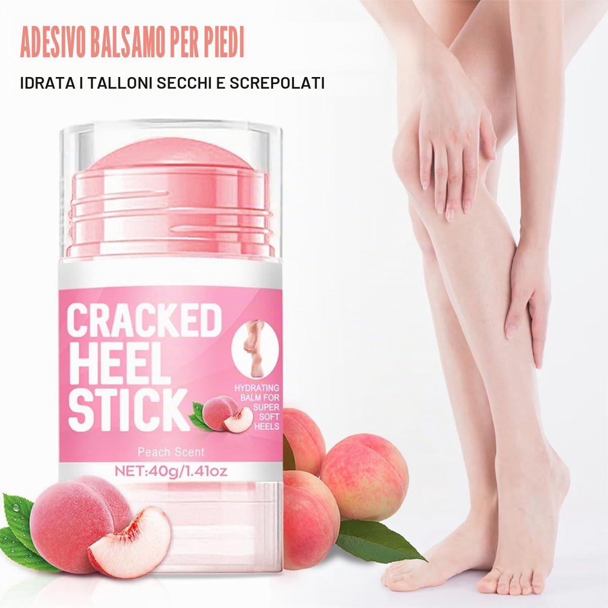 Baorder 2 pezzi Peach Scented and 60% Urea Foot Cream Set idratante Foot Cream, Repair Dry Skin, mani, talloni, gomiti e ginocchia, cura morbida e idratante per donne e uomini