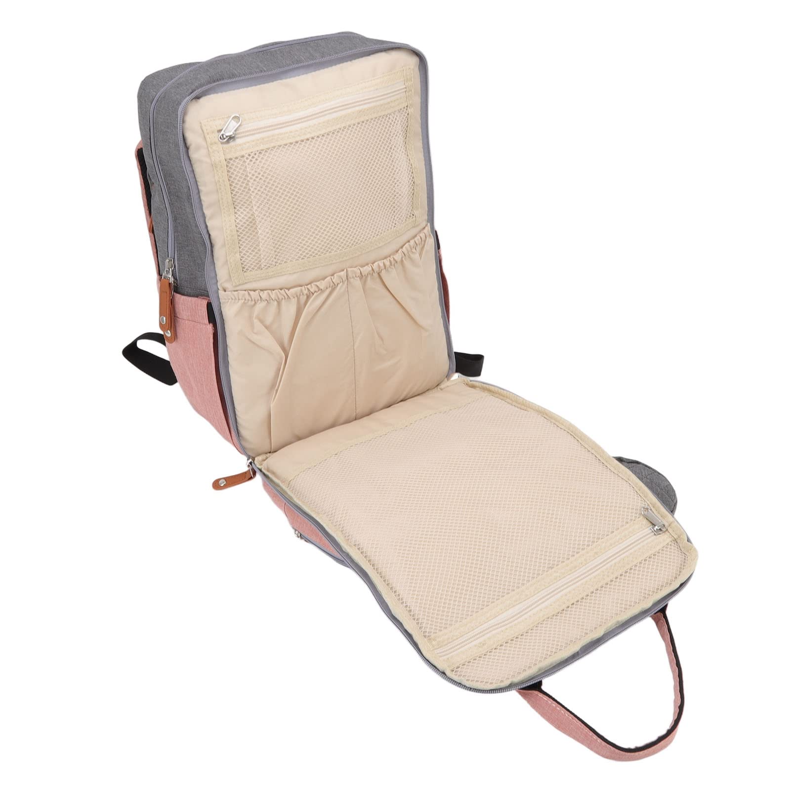 Wickeltaschen-Rucksack für Mama, bestickte Wickeltasche mit Kinderwagen-Aufhängung, 20 l großer Babyrucksack, Wasser-Oxford-Gewebe, USB-Ladeanschluss und isolierter Flaschenhalter