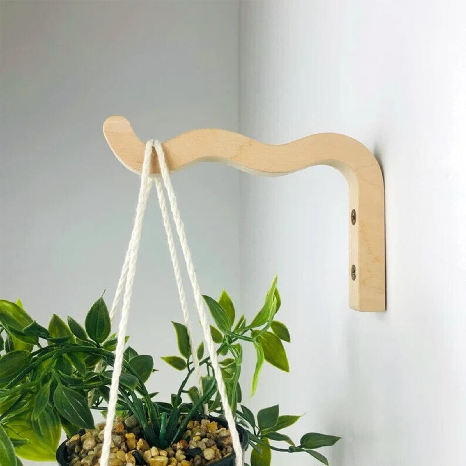 Lot de 2 Crochets en Bois pour Plants, murales peltes de plants en plein air, supports muraux pour pot, Paniers de Fleurs, Lanternes d'intérieur et d'extérieur, Ornements de Jardin pour carillons