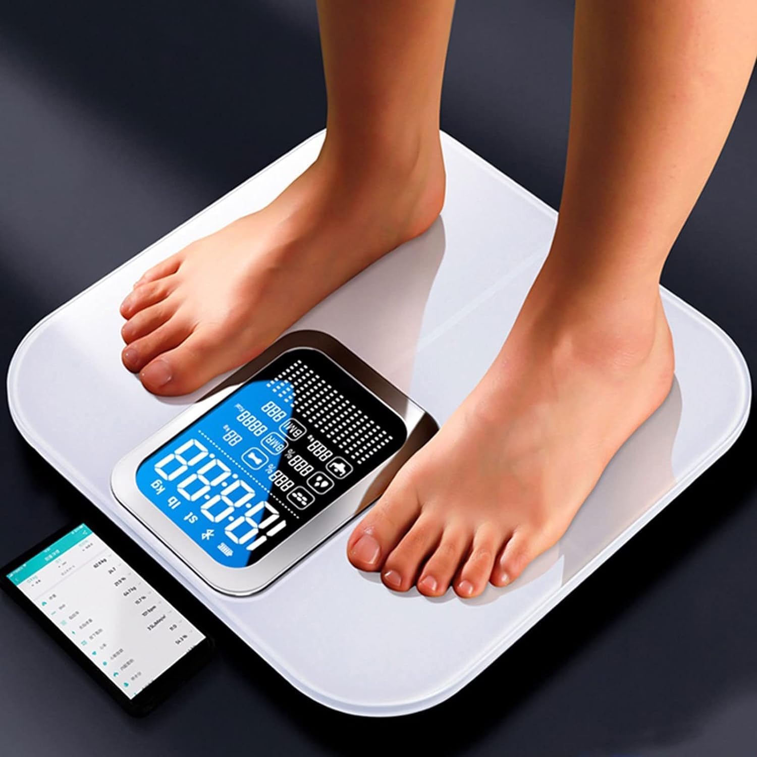 Balanza Analizador de composición corporal de báscula corporal de baño Digital de alta precisión con aplicación multilingüe máquina de pesaje inteligente Alta precisión