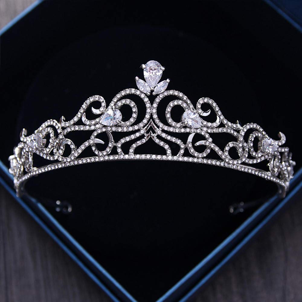 Tiara, stop strasu, biżuteria na głowę, srebrna, dla kobiet, prosta, modna ozdoba na wesele, ozdoba do włosów, w stylu vintage, na imprezę, prezent