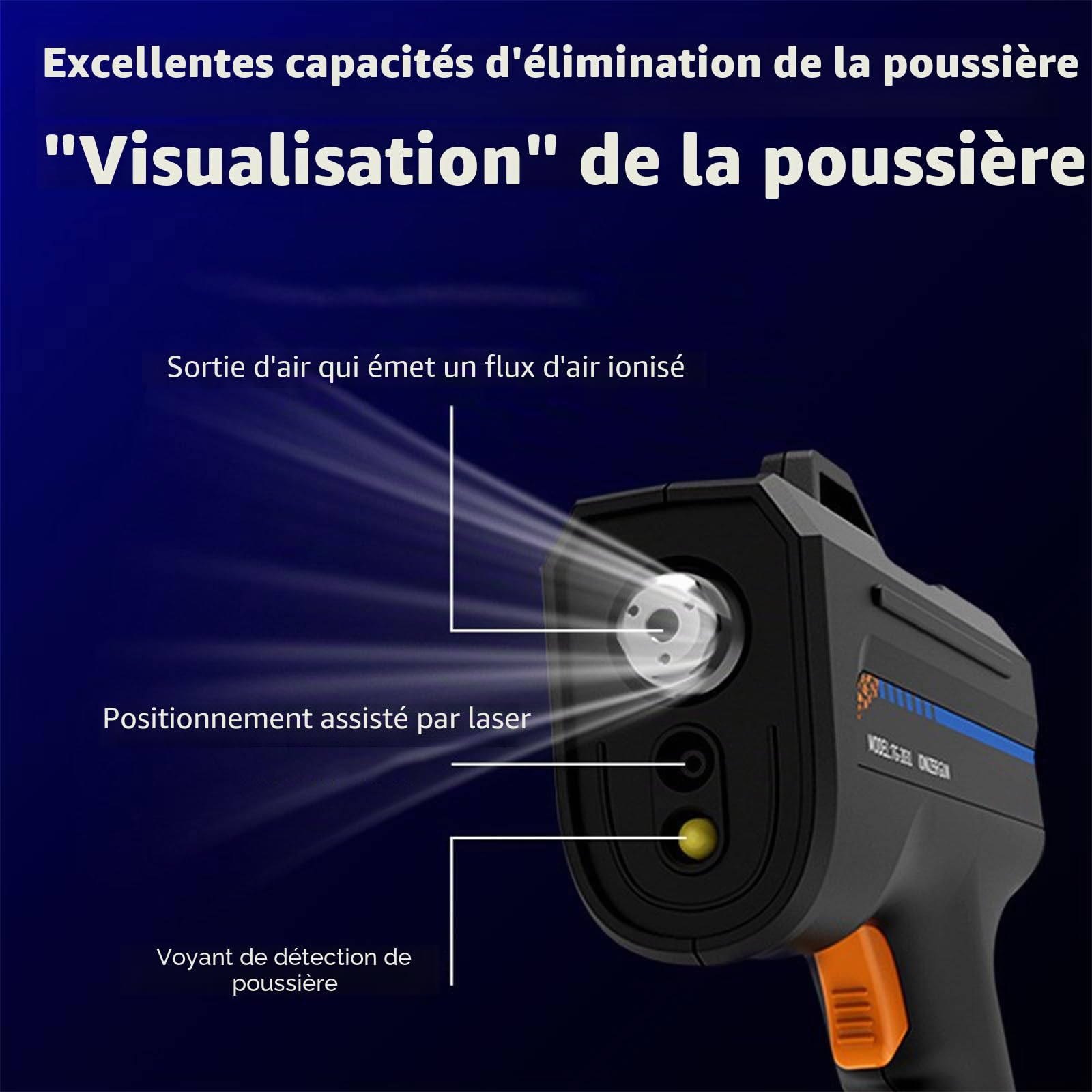 Pistolet Antistatique, Pistolet à Air Ionisé Amélioré, Pistolet Antistatique pour Peinture Automobile, pour Assemblage électronique, Emballage sous Film, Laboratoire De Précision