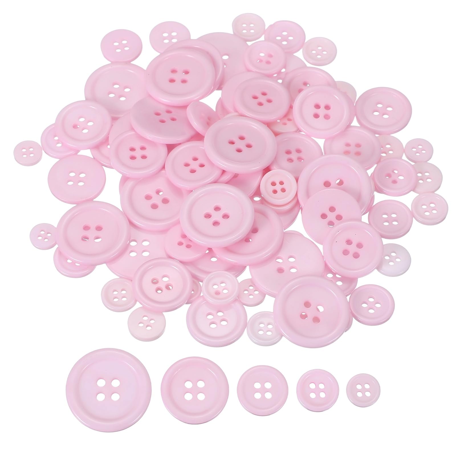 Boutons ronds en résine rose clair uxcell lot de 100 pour couture et vêtements