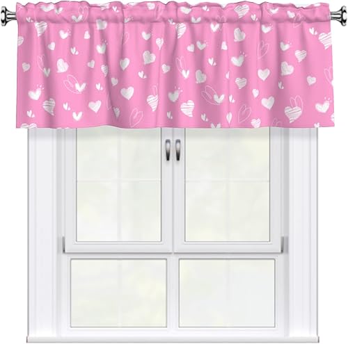 Miniatura 41 de Cenefa navideña para ventana - Cenefa de cortina de muñeco de nieve con bolsillo para varilla, árbol de Navidad, copo de nieve, tratamiento rojo