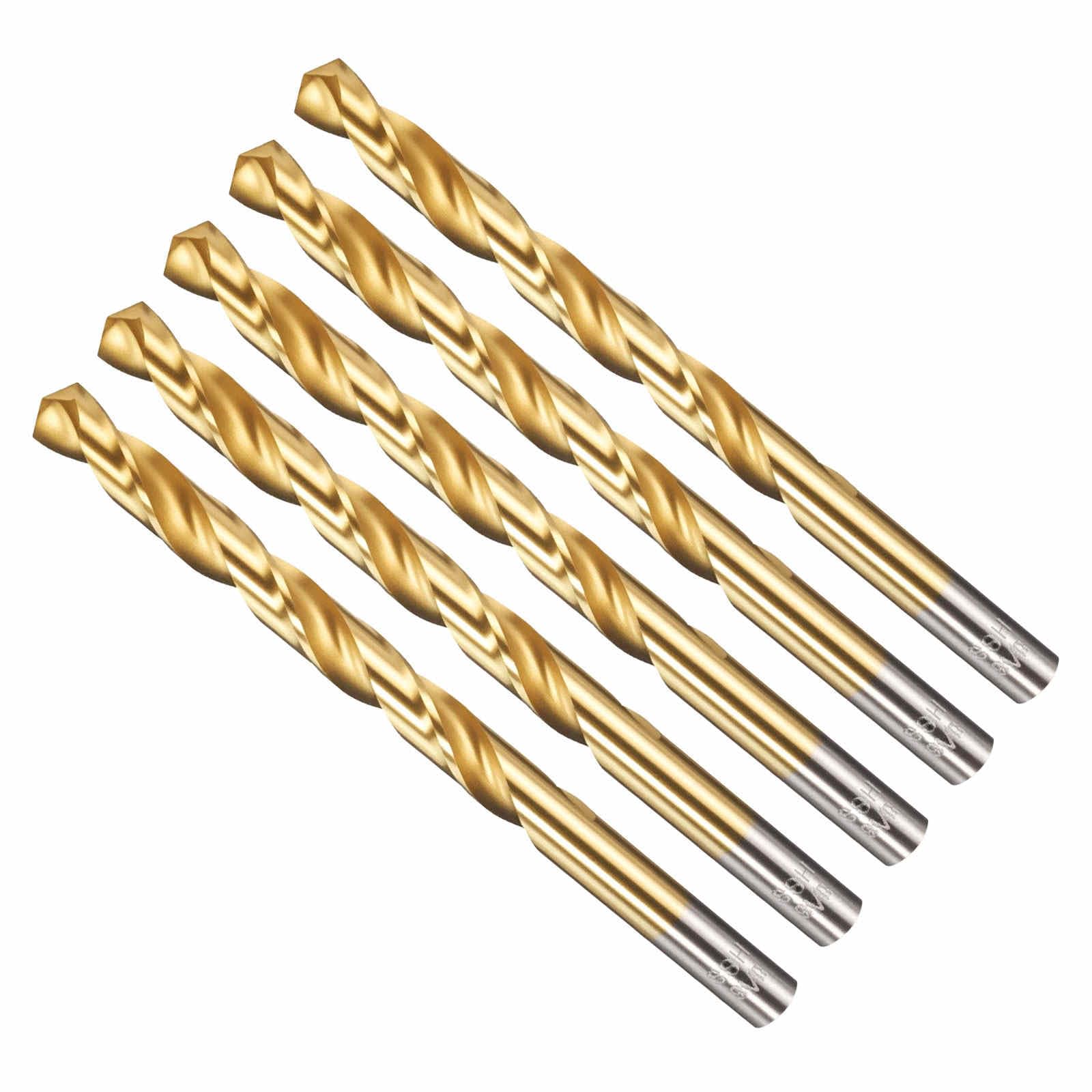 CoCud 7.9mm Drill Bit, 5/16" Cutting Diameter, 4341 HSS Jobber Bits TiN Coated 135° Cutting Angle