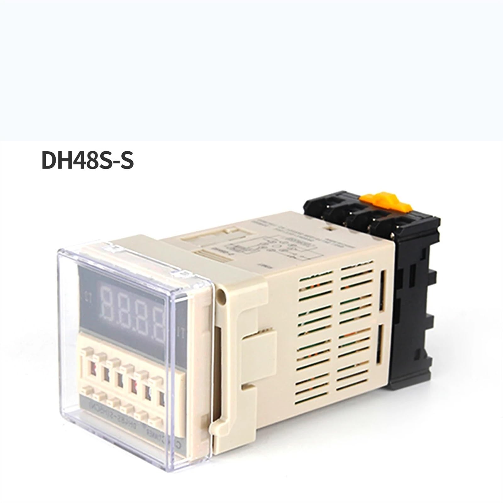 AC 110V 220V DC 12V 24V DH48S-S 0,1 s-990h ciclo de repetición temporizador programable relé de interruptor de tiempo con Base de enchufe DH48S carril Din (Size : DC 12V)