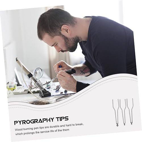 Miniatura 6 de FOYTOKI 3 unids punta de pirógrafo Pro Herramientas Herramientas de leña Kit de cuero Pirografía Alambre Plumas Pluma Accesorios de quema de madera