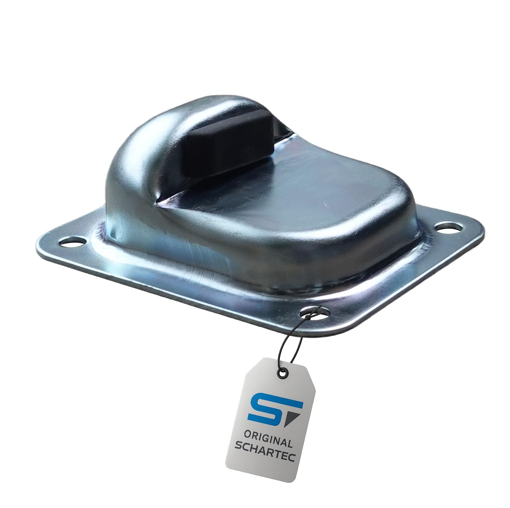 Schartec Silver Floor Gate Stopper With Rubber For Swing Gate, End Stop, Floor Stop, Overrun For Swing Gate, Garden Gate, Overrun Shoe