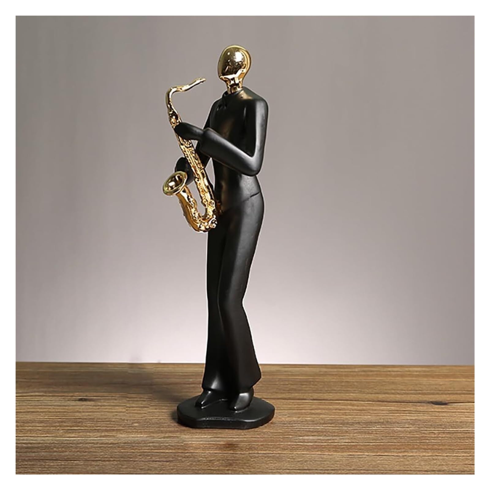 JJJing5 Decor Music Figurine Decoration Guitarist Singer Statue Sculpture Home Decor Nightstand Accessories(Gold,Saxophone player)