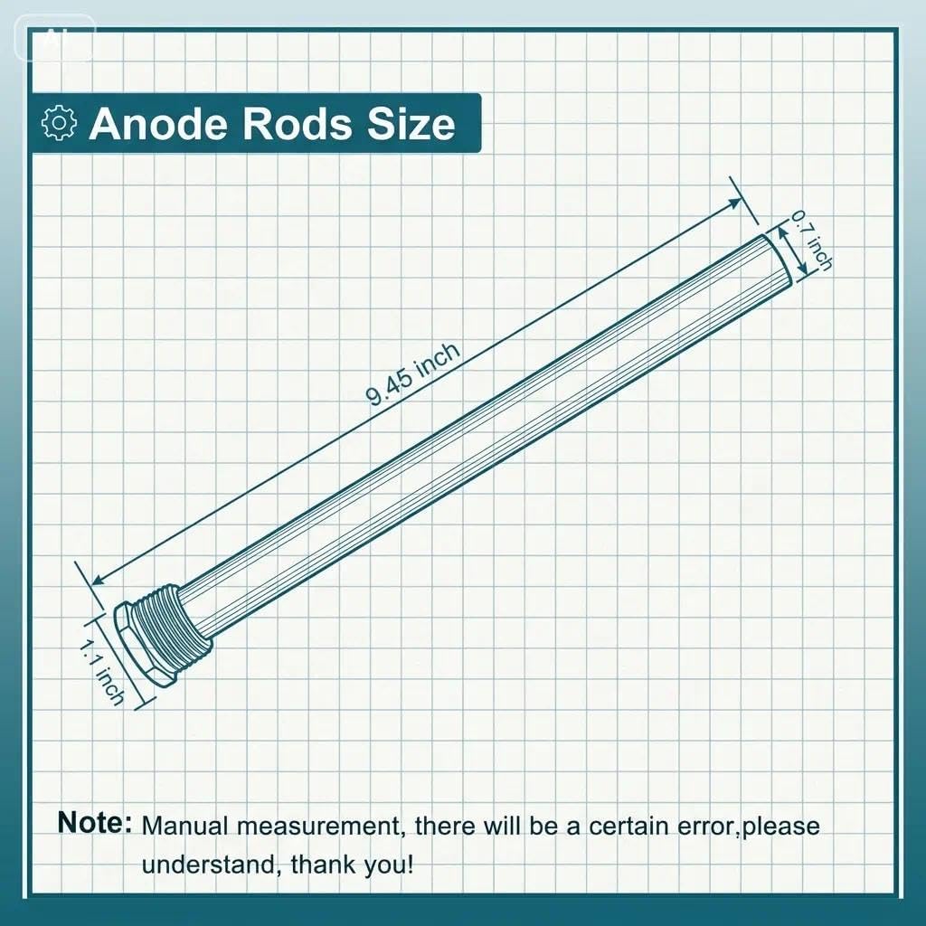 2 Pack RV Water Heater Anode Rod, 9.25" Magnesium Anode Rod for Suburban RV, Camper, Motorhome - 3/4" NPT Thread, Corrosion Protection to Extend Water Heater Life