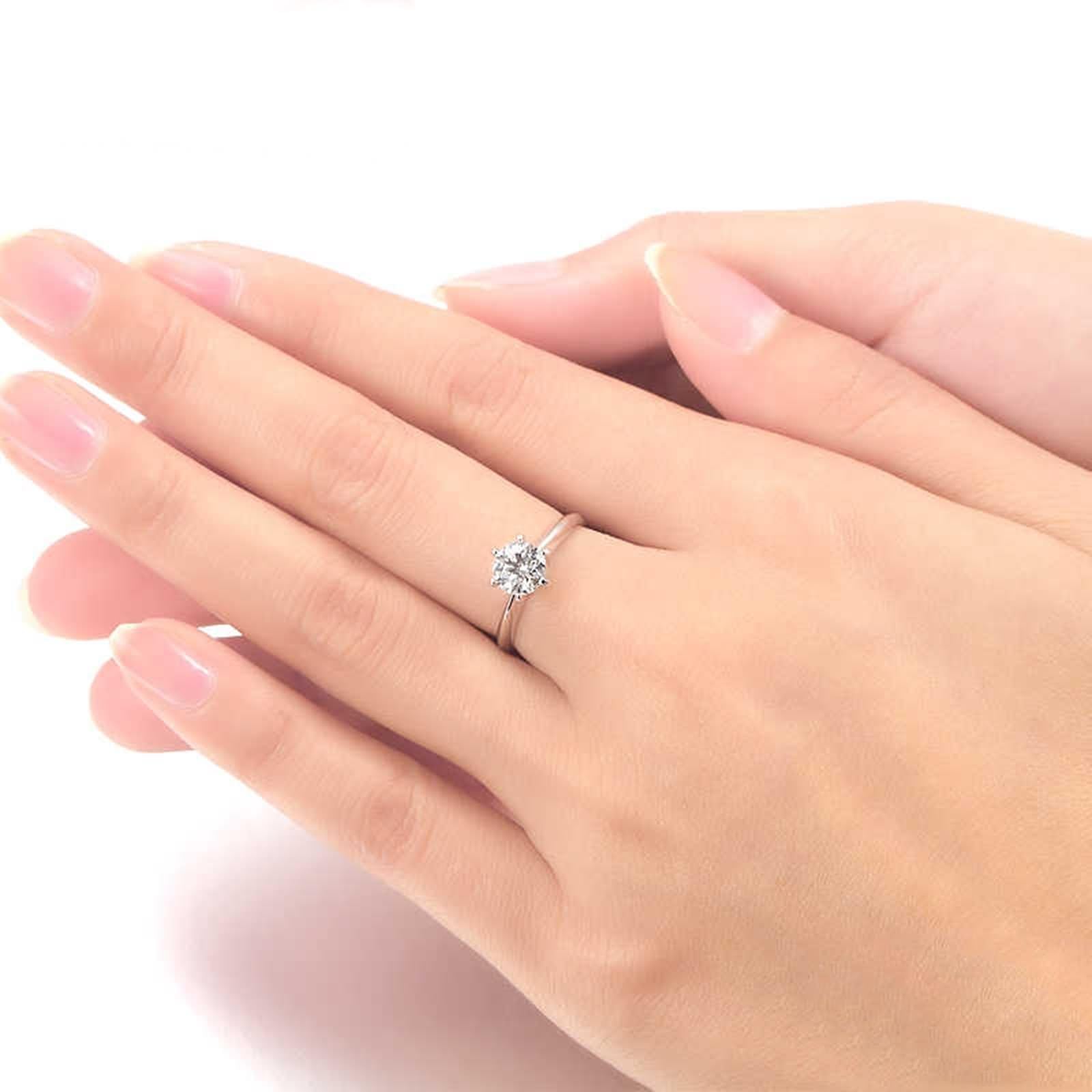 Anello di fidanzamento da donna, anello di fidanzamento con diamante oro bianco regali divertenti