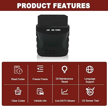 V015 OBD2 Scanner, Automotive OBD II Scanner Fault Diagnosis, Vehicle Code Reader for Check Engine Light, Adapt to OBD2 Protocol Models