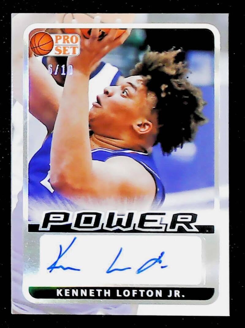 2021-22 Pro Set Power Autograph #PA-KL1 Kenneth Lofton Jr RC Rookie AUTO 6/10 Basketball Trading Card Philadelphia 76ers