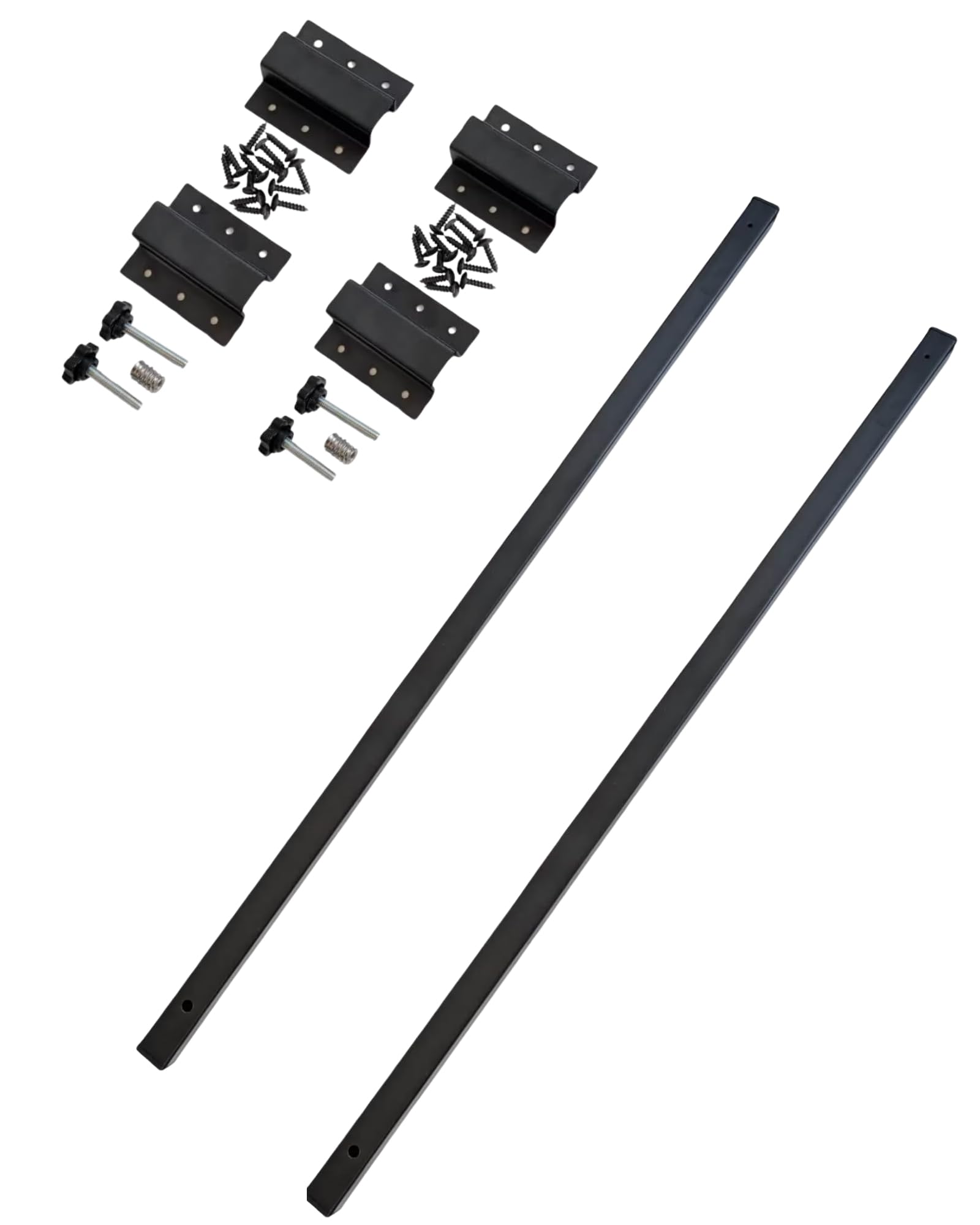 Gedotec Tischverlängerung 810 mm - 2 Stück Tischplattenverlängerung inkl. Befestigungsmaterial - Stahl schwarz matt - Verlängerung Esstisch aus Stahl, Tisch-Erweiterung für unter die Tischplatte