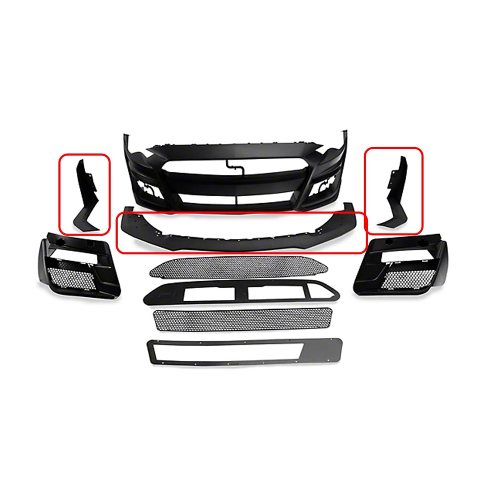 MCSTYEWR Boczny Splitter Kompatybilny z Concepts Mustang GT500 Style | Boczny Splitter Zamiennik Bezpośrednie Dopasowanie Zestaw Nadwozia(Lip Carbon Look)