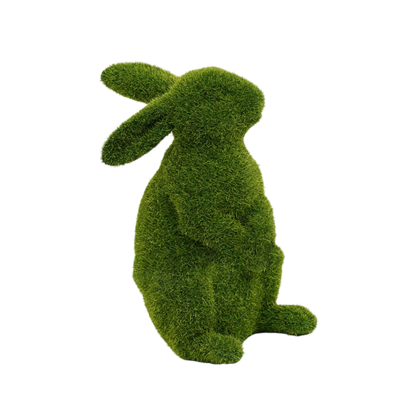 Msioytog Solar Powered Easter Figurine with Soft Flocking Light Up for Home Decor Glowing Bunnies Statue