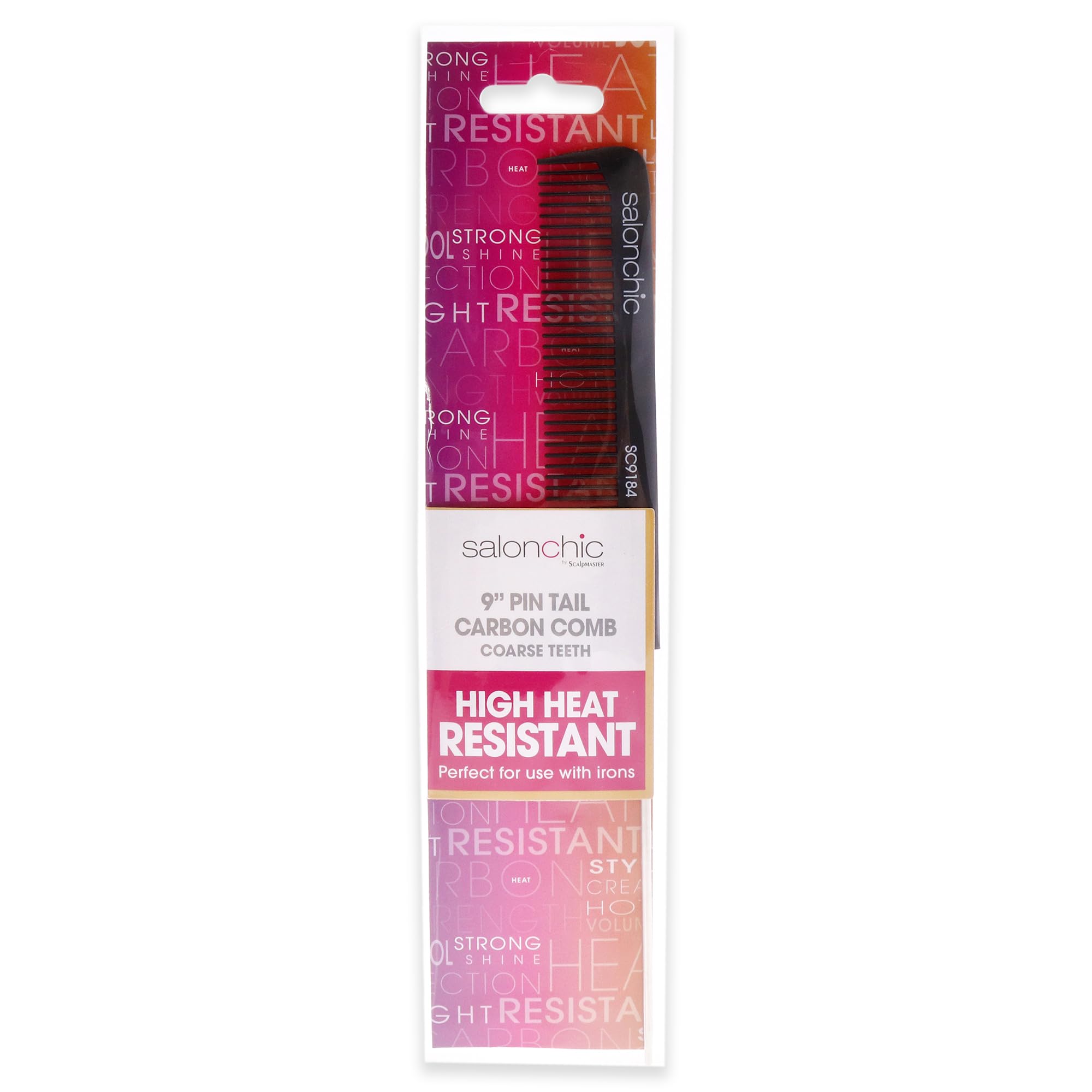 Salonchic - Peine de carbono para cola de pines (9 o 22,5 cm)
