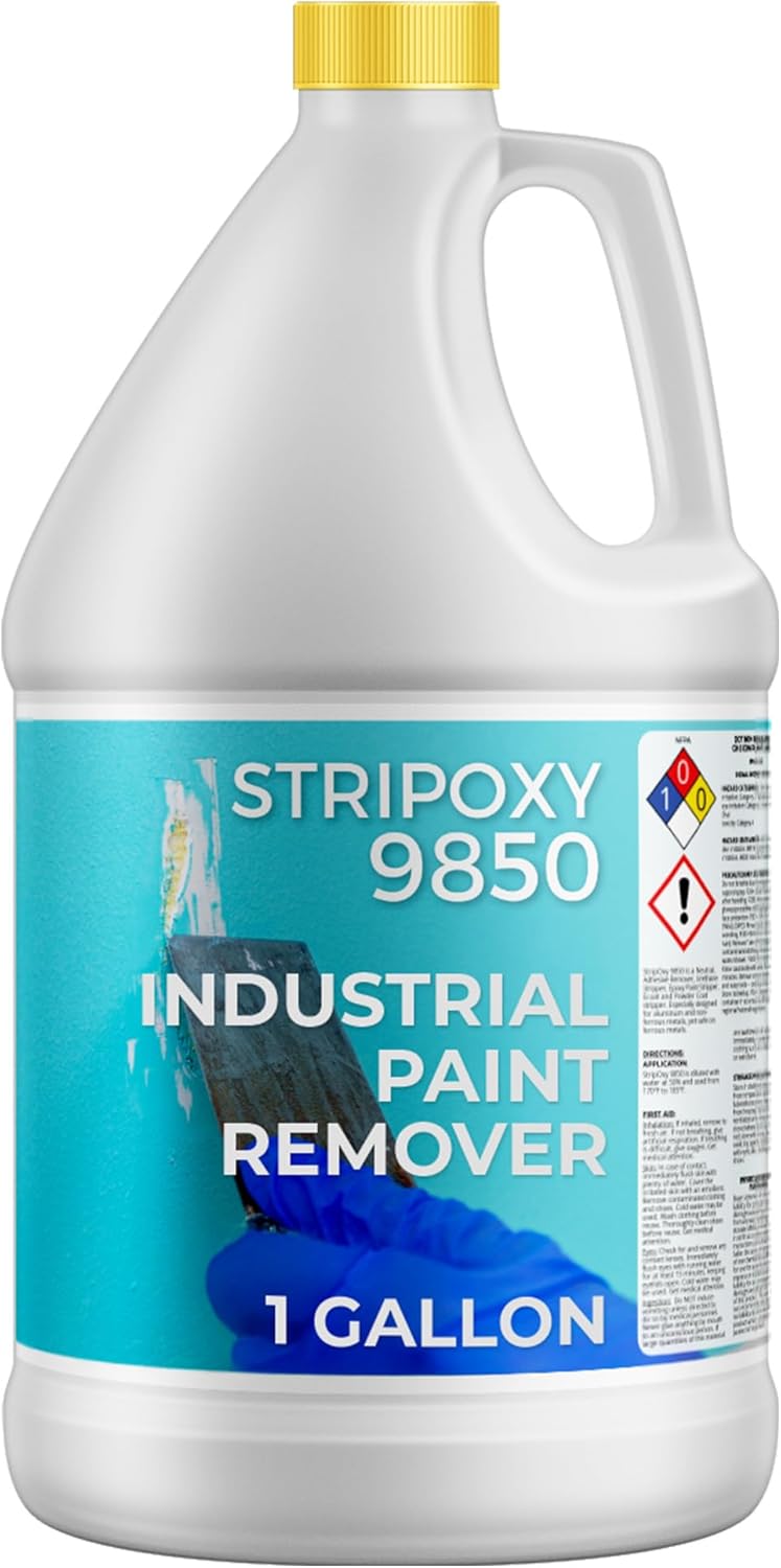 StripOxy 9850 Industrial Paint Stripper for Soak Tanks – Removes Powder Coatings, E-Coatings & Wet-Applied Cured Coatings – Non-Damaging to Metals, Water-Based Concentrated Formula – 1 Gallon