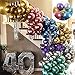 PASOCON Party Balloons Metallic 60 Pack, 12 Inch Chrome Gold Balloons Metallic Silver Balloon Metal Green Purple Blue Red Balloons Helium Balloons for Birthday Baby Shower Graduation Party Decorations