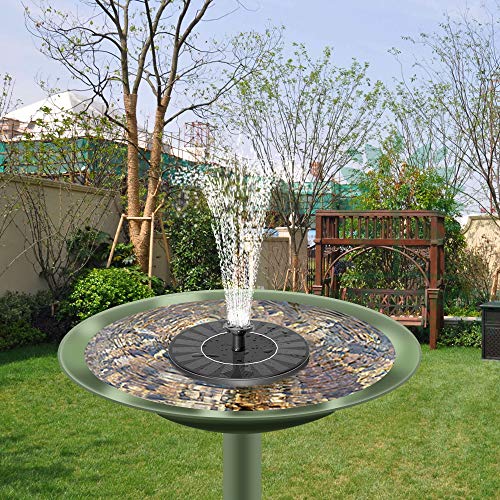 Solar Springbrunnen für Außen, Solarbrunnen für Draussen mit 6 Sprüh Effekten, Solar Teichpumpe Outdoor Solar Schwimmender Fontäne Pumpe für Garten, Teich, VogelBad, und Wasserpumpe（1.4W）