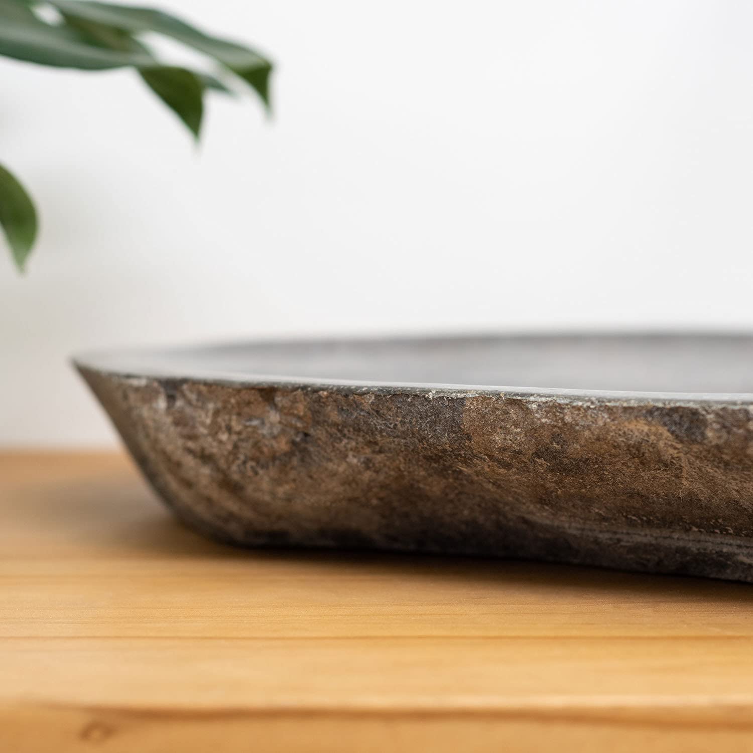 Naturstein Waschbecken 60 cm in grau extra flach - Mit Unikat Auswahl