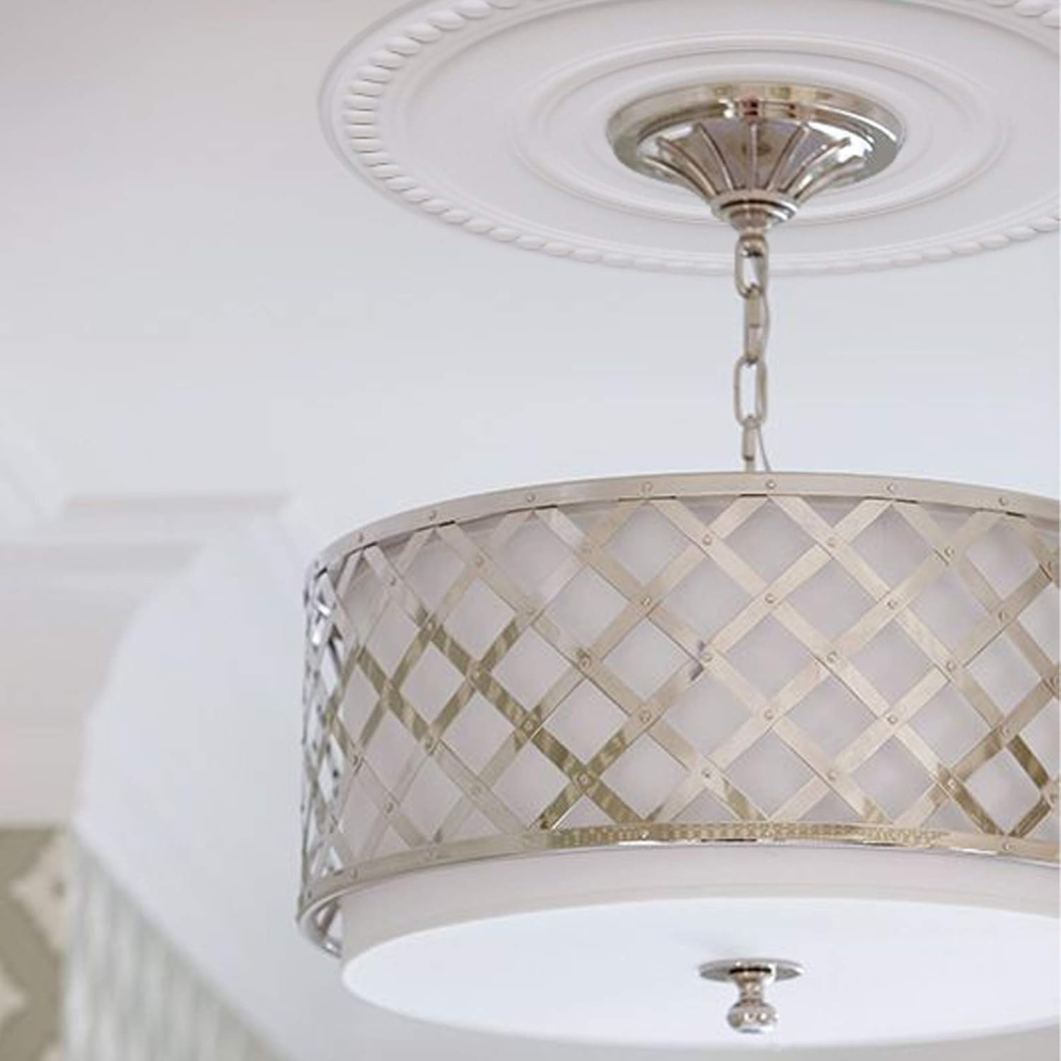12-1/2-Inch Colonnade Polyurethane Ceiling Medallion White Finish