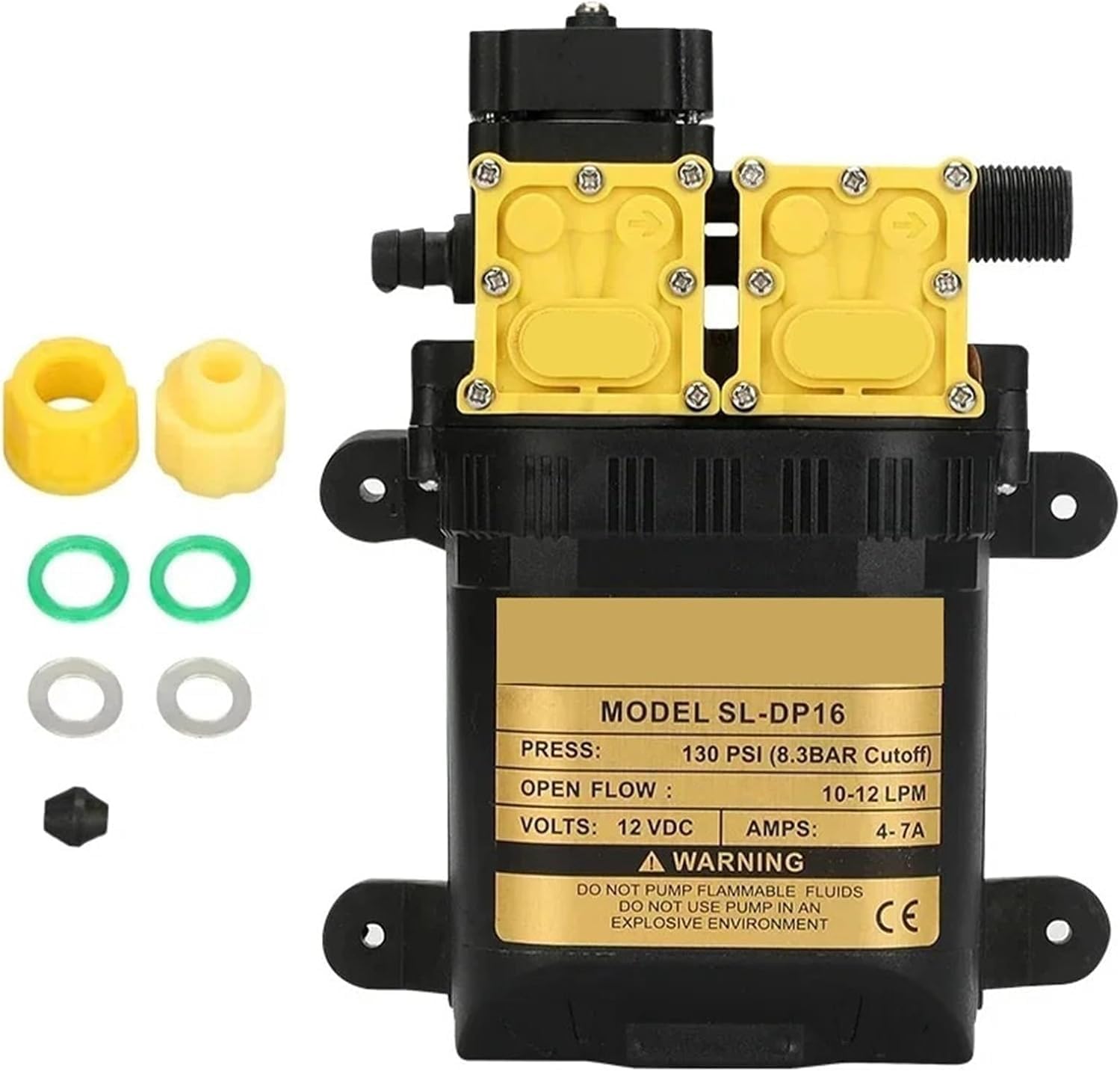 12V 220V High Pressure Water Pump 130PSI 10L/min, Electric Agricultural Sprayer Pump, Dual-Core Power Sewage/Effluent Pump with Auto/Reflux Mode(12V,Reflux)