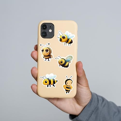 Miniatura 6 de 50 calcomanías de abeja de dibujos animados para botella de agua, calcomanías de vinilo impermeables para laptop, patineta, guitarra, teléfono,