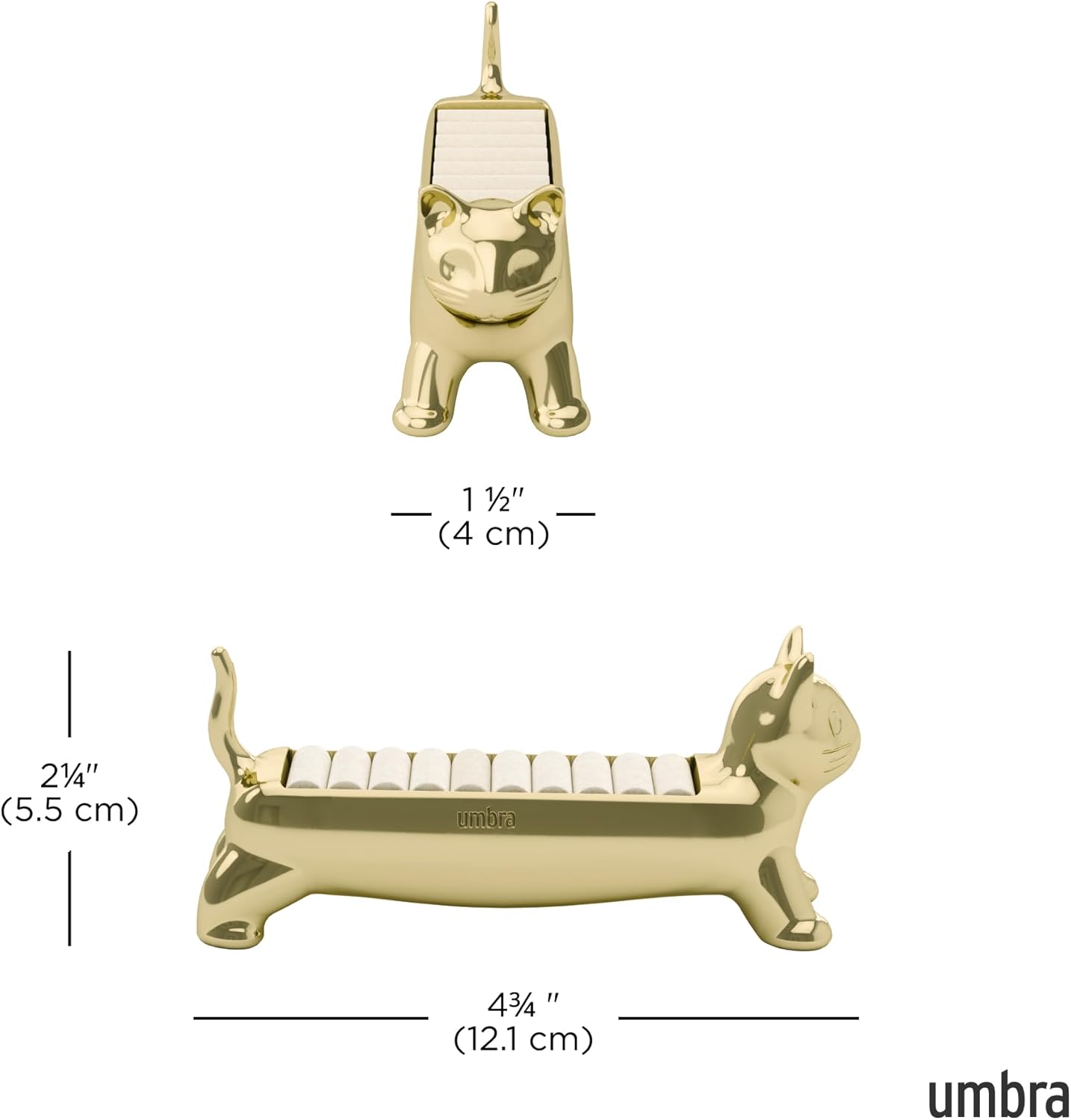 Umbra Ali Cat Ring Holder - Gift for Pet Kitty Kitten Lover - Jewelry Storage, Gold