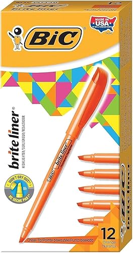 Miniatura 3 de BIC BL11OE Brite Liner Resaltador, punta de cincel, naranja fluorescente, docena