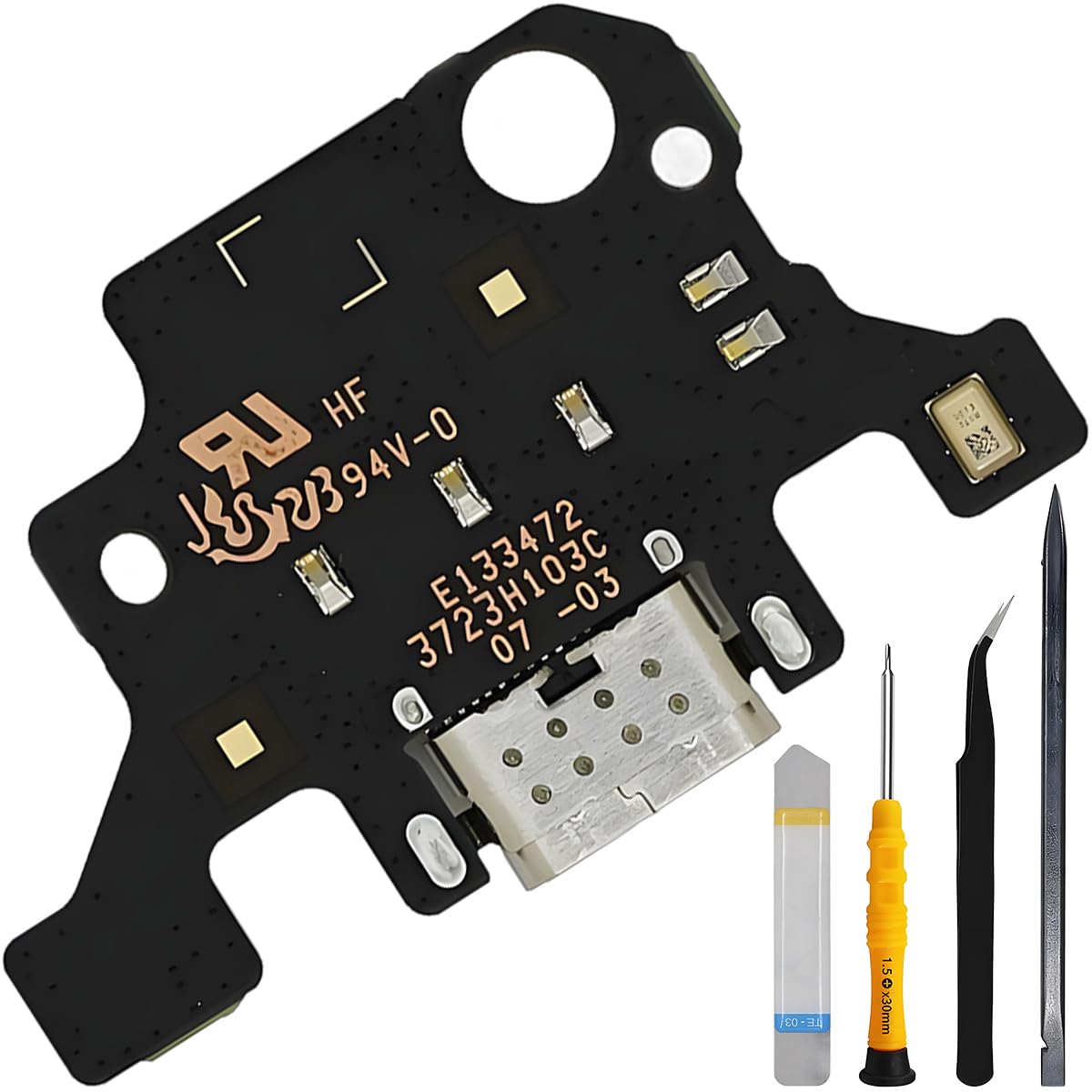 Connettore Dock di Ricarica Ricambio per Galaxy S24 5G SM-S921B da 6,2 Pollici 2024, Scheda di Ricarica Rapida USB Type C di Ricambio con Adesivo Impermeabile e Strumenti di Riparazione