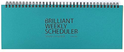 PAPERIAN Brilliant Weekly Scheduler - Wirebound Undated Weekly Planner Pad Scheduler (Blue)