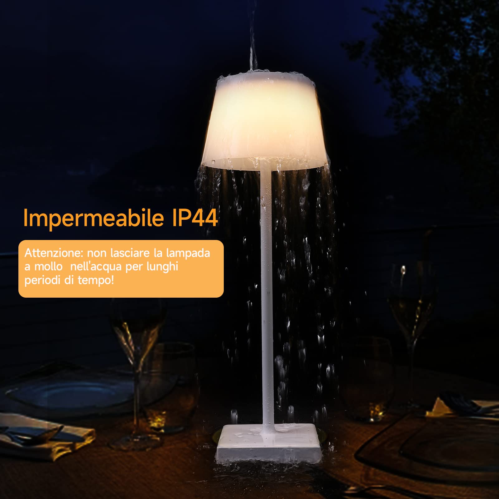 WOWDSGN Lampada da Tavolo Senza Fili Ricaricabile - Lampada da Scrivania a LED Dimmerabile All'infinito con Interruttore Tattile - IP44 - a Batteria 4000mAh - 3000K /4000K /5000K + RGB (2PZ)