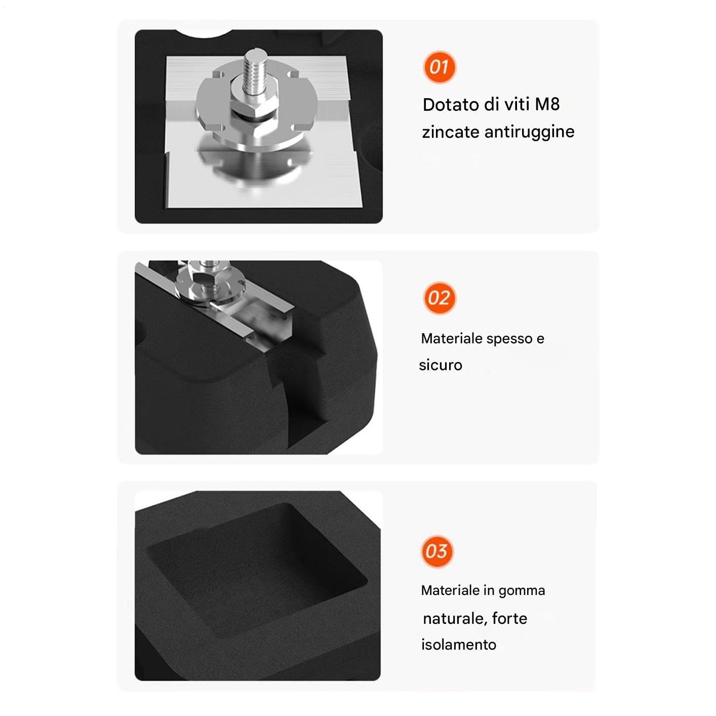 Piattaforma per Condensatore Base Per Pompa Di Calore | 4 Pezzi Resistente, Supporti Antivibranti, Portata 500kg