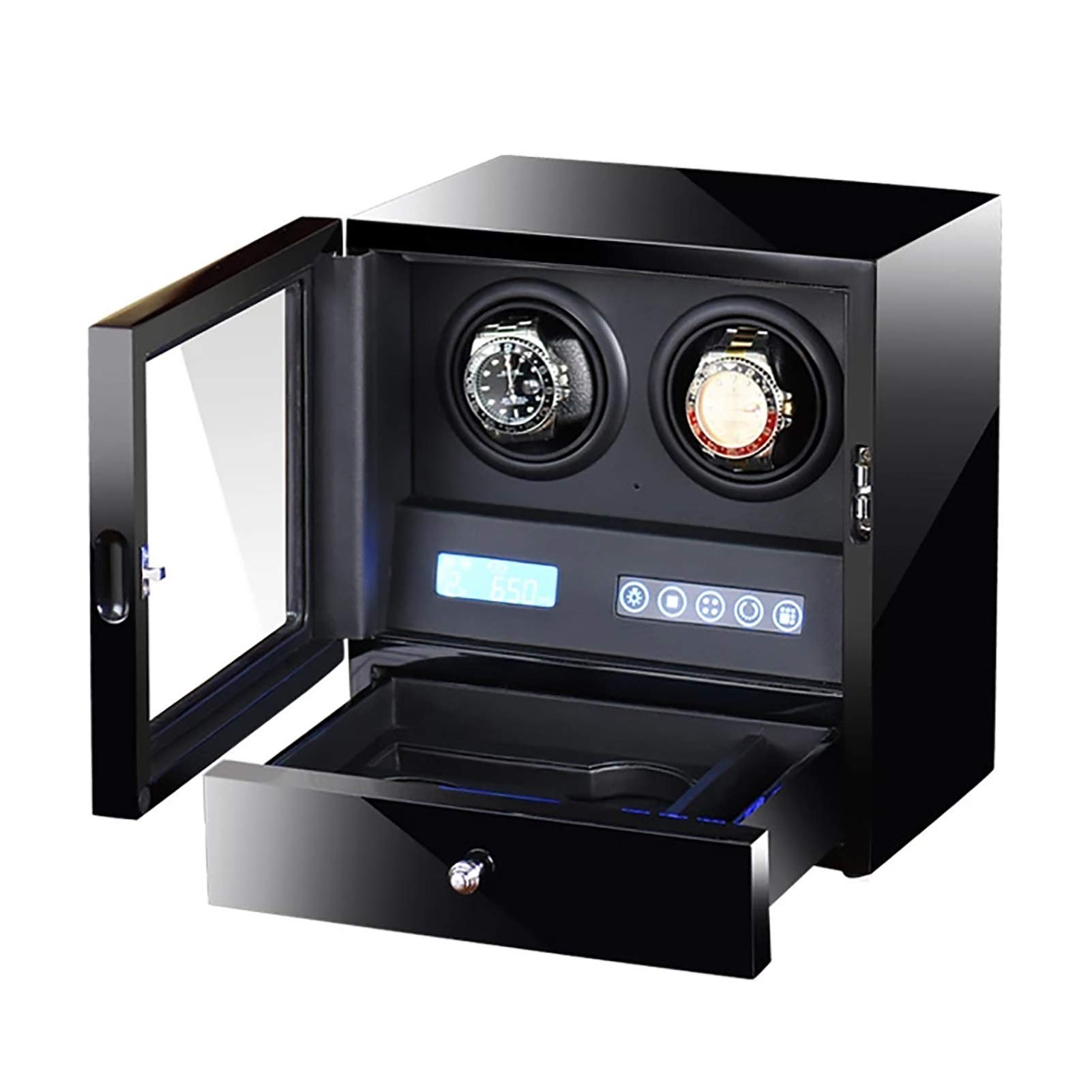 Watch Stand Watch Watcher do automatycznych zegarków - 2 -islots Automatyczne nawijanie okręgu mechaniczne zegarek Antimagnetyczny wytrząsarka LCD Pionowe obrotowe urządzenie zegarek zegarek obudowa