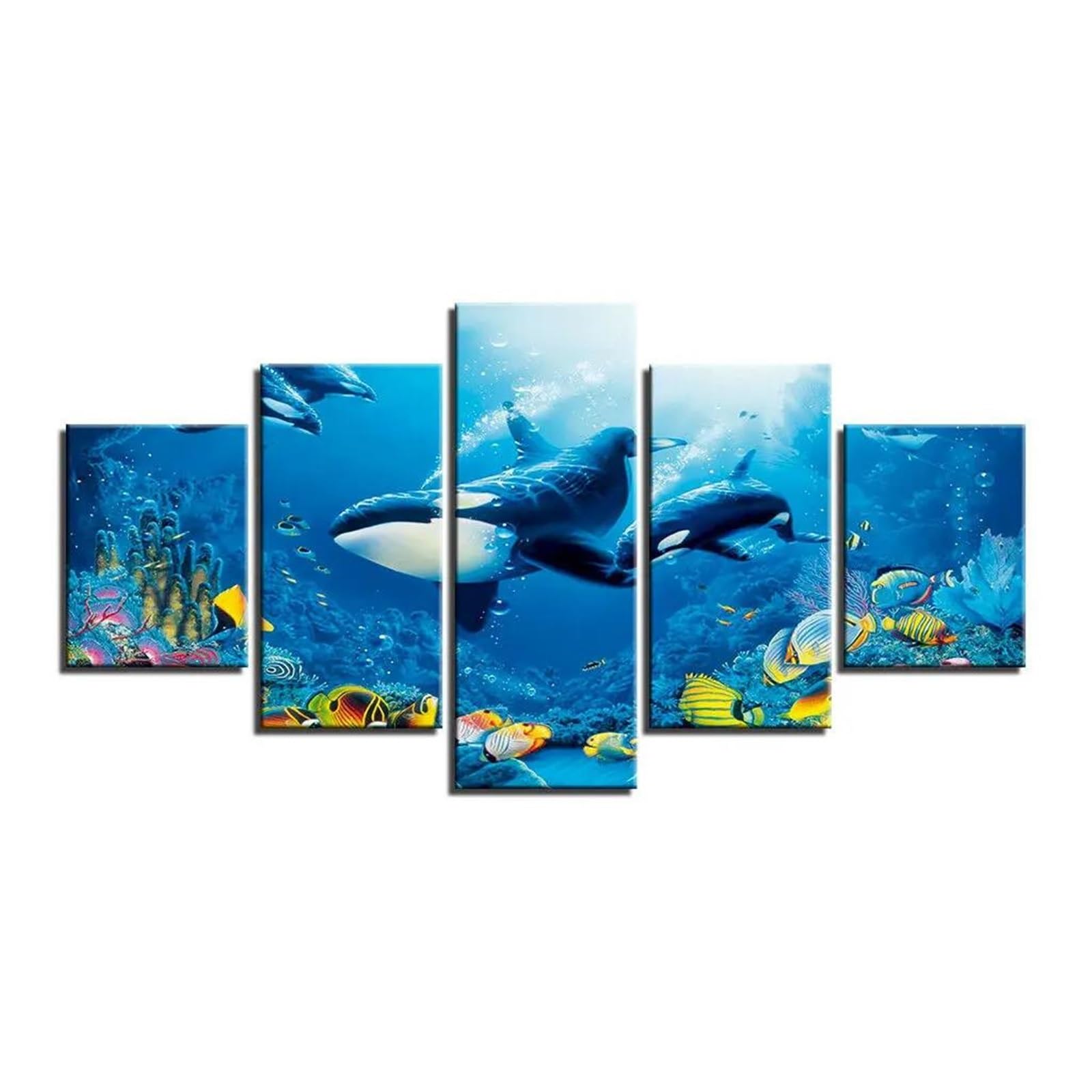 Tableaux de mer baleines nordiques pour un salon moderne et zen